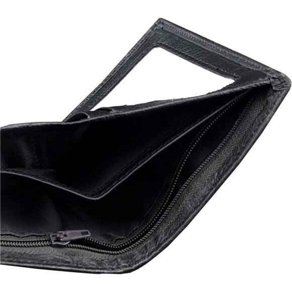 Balck Men Real Leather Vintage Dragon Wallet with Chain Card Holder Purse - Picture 2 of 6